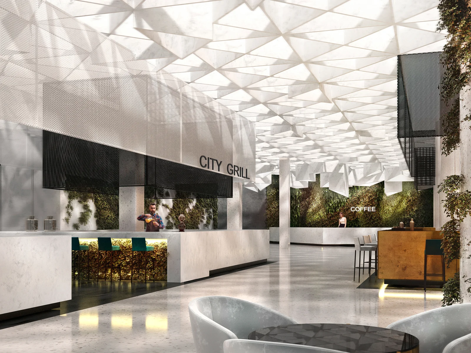 Moscow City Food Market Interior