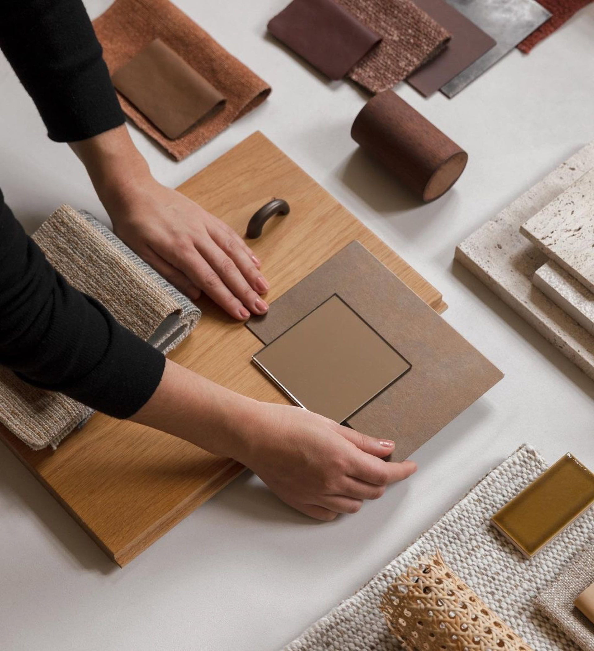 Interior design process materials, layouts, and project planning